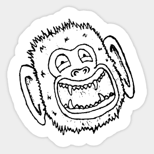 Monkeying Around Black Outline Sticker